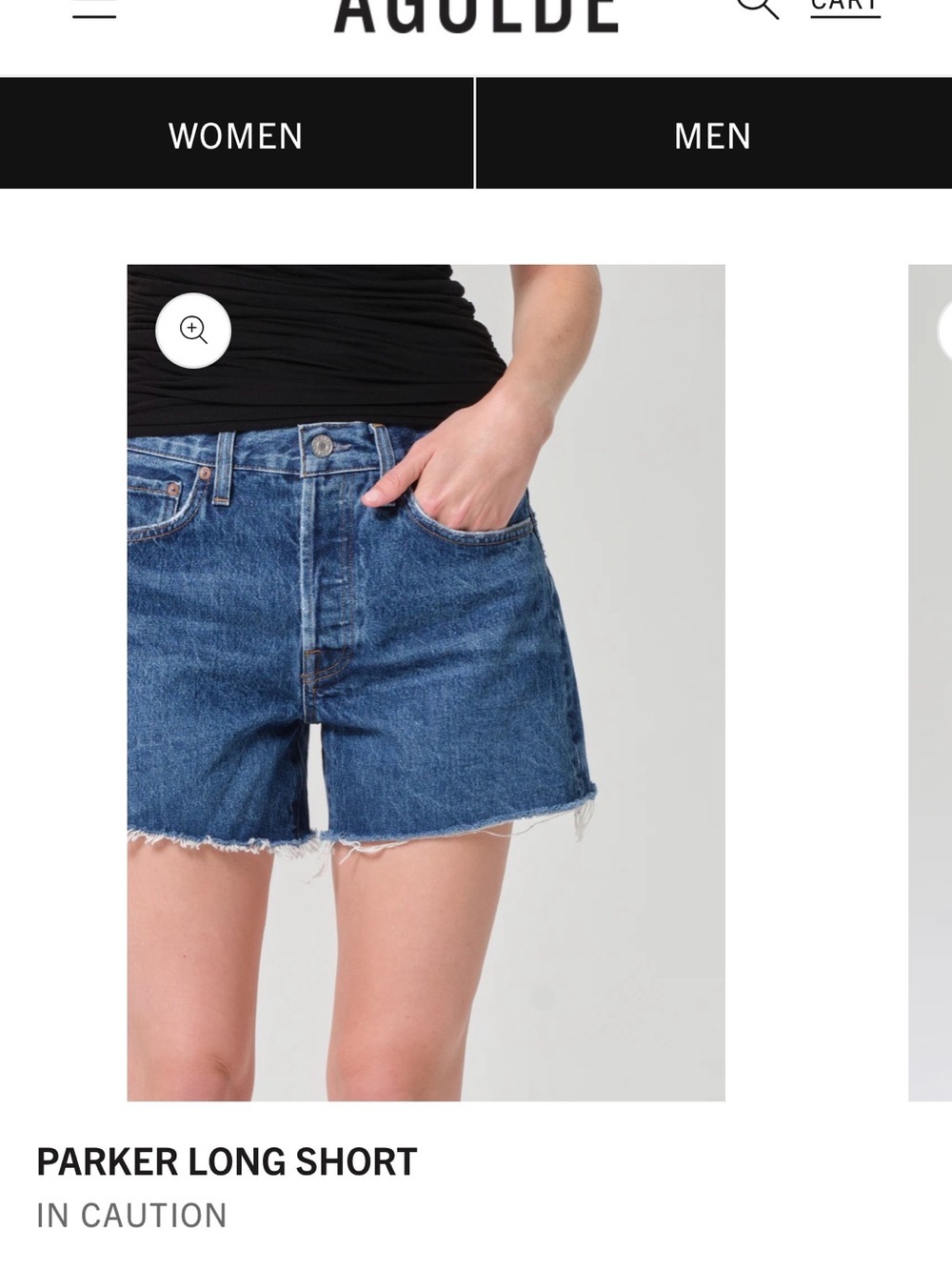 Agolde Parker Long Short - Blue Denim